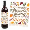 Big Dot of Happiness Fall Friends Thanksgiving - Friendsgiving Party Decorations for Women and Men - Wine Bottle Label Stickers - Set of 4 - 3 of 4