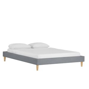 Queen Platform Bed Velvet Steel Gray Skyline Furniture Target