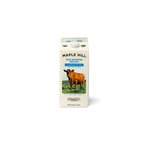 Maple Hill Creamery 100% Grassfed Organic 2% Reduced Fat Milk - 0.5gal - 1 of 4