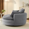 360° Swivel Sofa Chair - Corduroy Accent Barrel Chair with Dual-Layer Cushion & 3 Pillows - ModernLuxe - 3 of 4