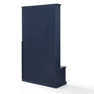 Ellison Hall Tree Navy - Crosley: Bench with Storage, Coat Hooks, Seating Area