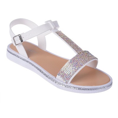 Fifth & Luxe Women's Pcu Sparkly Flat Sandals - Open Toe Flats With ...