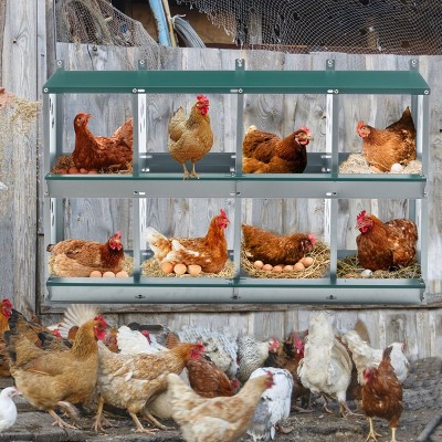 LAOTIES Metal Hen Nesting Box,Galvanized Steel Chicken Nesting Box For Hens,Roll Away Design,Ventilated And Rustproof
