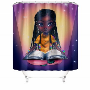 African Girl Reading A Book Shower Curtains for Bathroom Waterproof Fabric Bath Curtain Durable Soft Stylish Bathroom Decor 72x72 Inch - 1 of 1