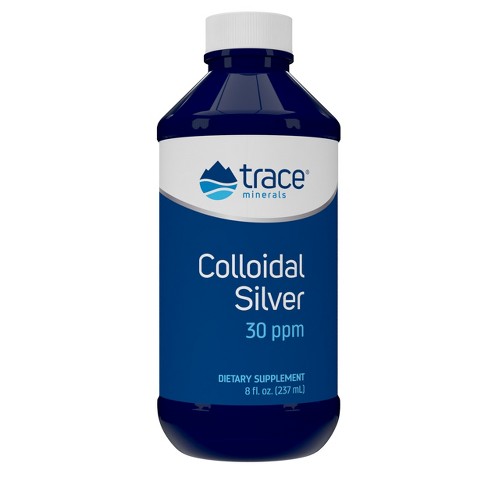 Trace Minerals Colloidal Silver Liquid, 30 Ppm Safe Dose Mineral  Supplement, 99.99% Pure, Super-oxygenated, Vegan, 8 Oz Bottle : Target