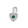 Black Bow Jewelry May Synthetic Emerald 14k White Gold Heart Pendant Enhancer, 5mm - 3 of 4
