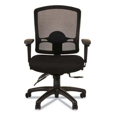 Black Mesh Mid-Back Office Chair with Adjustable Arms