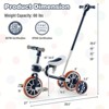 Infans 4 in 1 Kids Tricycles w/ Push Handle & Training Wheels Baby Balance Bike Navy - 2 of 4