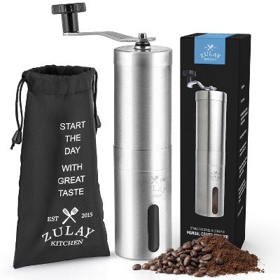 Zulay Kitchen Stainless Steel Manual Burr Adjustable Coffee Grinder