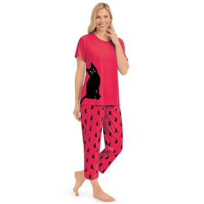 Collections Etc Peeking Kitten Capri Pj Set