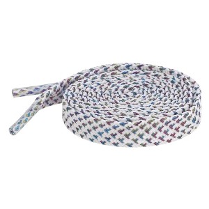 INSPIRE CHIC Reflective Dual Color Checkered Woven Flat Shoelaces 2 Pairs - 1 of 4