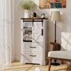 Tangkula Farmhouse Bathroom Floor Cabinet w/Sliding Door Adjustable Shelves & 2 Drawers - 3 of 4