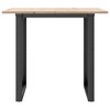 vidaXL Dining Table - Solid Pine Wood/O-Frame Steel, 35.4" Square, Rustic Brown for Dining Room/Home Office - 4 of 4