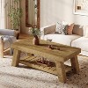 Lantine 47.24" Wood Coffee Table, Farmhouse 2-Tier Rectangular Center Tables for Living Room, Apartment, Home - 4 of 4