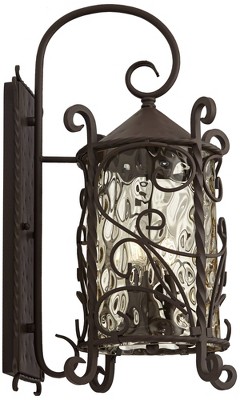 Casa Seville Dark Walnut Iron Scroll 23 3/4" Outdoor Wall Light