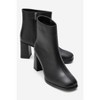 NAPOLI - Black Leather Block Heel Boot (Women) black cilt 9 Forever & Always Shoes US - 2 of 4