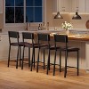 Acekool Bar Stools Set of 4, Counter Height Stools with Back, Upholstered PU Leather & Thick Metal Legs, Kitchen Island Chairs - 3 of 4