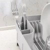 OU Kitchen Sink Organizer 3pc Set, Dish Drying Rack, Cutlery Drainer & Soap Dispenser Caddy with Sponge Holder, Countertop Dish Drainer & Strainer - 3 of 4