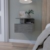 GlasFlength Nightstands Modern Nightstand Bedroom Nightstand Elegant Bedside Table with Drawer for Living Room, Gray, 14.01"*13.2"*11.61" - 2 of 4