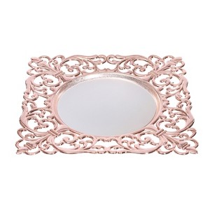 YIYIBYUS Charger Plates Set of 6, Mirror Chargers for Dinner Plates, Square Chargers for Wedding - 1 of 4