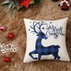 Velvet Christmas Pillow Covers 18x18 4-Pack - Deer/Snowflake/Tree Holiday Decor for Sofa Couch Bed, Festive Throw Cushion Cases - 2 of 4
