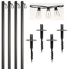 Excello Global Products V2 Light Pole 4 Pack with 100' of LED Edison Bulb String Lights (Yard Mount) - 4 of 4