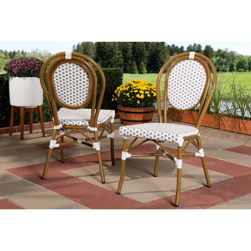 2pc Gauthier Indoor and Outdoor Stackable Bistro Dining Chairs - Baxton Studio, 6 of 9
