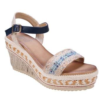 GC Shoes Lauren Slingback Espadrille Wedge Sandals