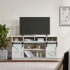 Wooakway 58"L 30"H 16"D Modern & Farmhouse Double Tier TV Stand Storage Cabinet with Sliding Barn door for TVs Up to 65" Living Rooms Apartment - 2 of 4