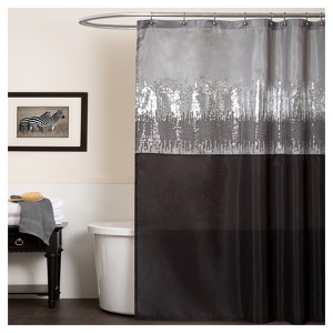 Night Sky Shower Curtain Black/Gray - Lush Decor