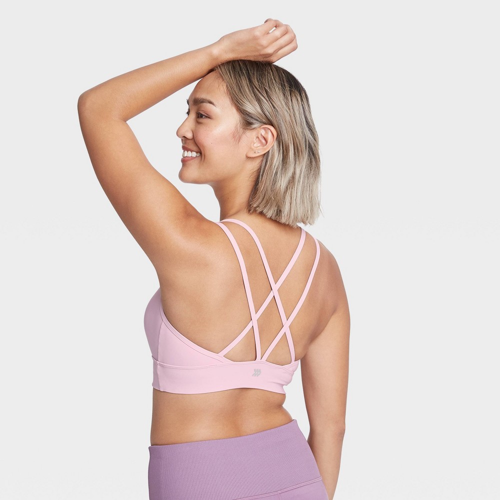 Women's Low Support Strappy Long Line Bra - All in Motion Lilac S, Purple was $16.0 now $11.2 (30.0% off)