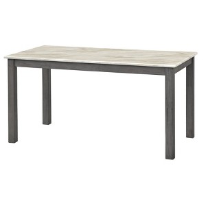 Welland Dining Table Gray - Lifestorey: Mid-Century Modern, Faux Marble Top, Seats 6 - 1 of 4