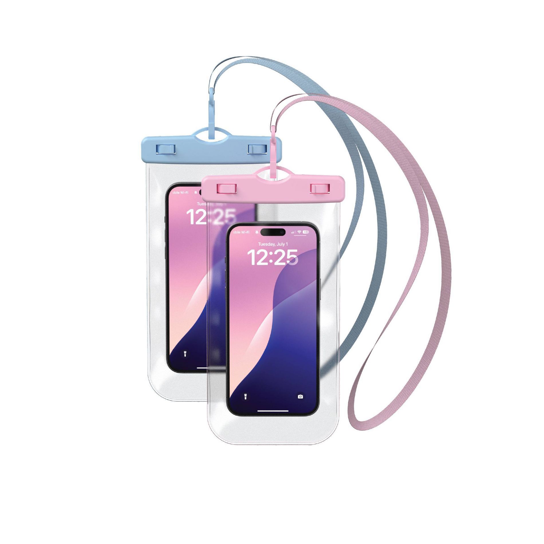 GEMS 2pk Waterproof Phone Pouches - Light Blue/Pink
