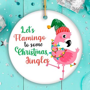 Let’s Flamingo to some Christmas Jingles Cute Bird Ornament| OrnamentallyYou - 1 of 4