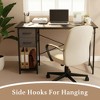 Lyngins Storage Computer Desk with 2 Movable Drawers & Shelf Office Desk, Wooden Gaming Desk with Side Hooks, Writing Small Desk for Home Office - 2 of 4
