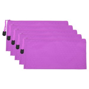 Unique Bargains Office Waterproof Oxford Cloth Zipper File Bags 5 Pcs - 1 of 4