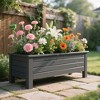 Infurnic Planters, Tall Raised Garden Bed Outdoor with Drain Holes, Standing Planter Box for Patio Balcony Backyard, Gray, 44.33"*29.92"*19.69" - 4 of 4