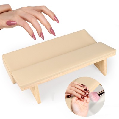 SAVILAND Pro Salon Armrest System - Solid Wood Base w/Leather & Memory Foam Ergo Cushion.(Beige)