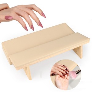 SAVILAND Pro Salon Armrest System - Solid Wood Base w/Leather & Memory Foam Ergo Cushion.(Beige) - 1 of 4