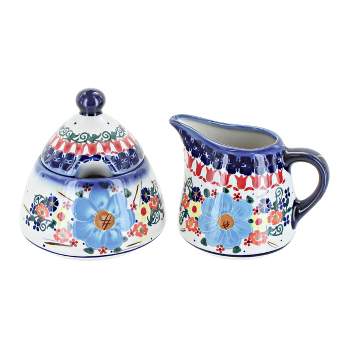 Blue Rose Polish Pottery A78-A79 Andy Cream and Sugar Set