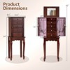 Costway Jewelry Cabinet Storage Chest Standing Organizer Mirror White Black - 3 of 4