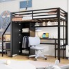 Twin Size Metal Loft Bed with Storage Staircase, Desk and Shelf - 3 of 4