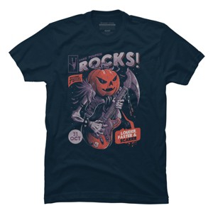 Men's Design By Humans Rock Pumpkin By EduEly T-Shirt - 1 of 4