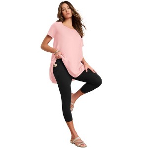 Roaman's Plus Size Cotton Ultimate Scoopneck Swing Tunic - 1 of 4