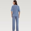 Anna-Kaci Lounge Women's Waffle Knit Pajama Set with Short Sleeve Top and Relaxed Fit Wide Leg Pants - 4 of 4