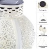 Set of 2 Solar Outdoor Lights - Hanging or Tabletop Rechargeable LED Lantern Set with 2 Shepherd Hooks for Outdoor Decor by Pure Garden (White) - 4 of 4