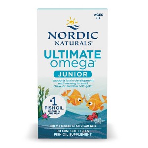 Nordic Naturals Ultimate Omega Junior Softgels - Strawberry - 90ct - 1 of 4