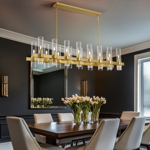 CityFurn 16-Light 54" Modern Linear Chandelier Glass Kitchen Island Lighting - 1 of 4