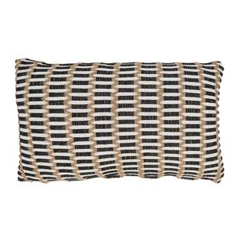Saro Lifestyle Textured Weave Poly Filled Throw Pillow, Black, 12"x20"