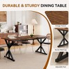 Dyonery 70.8" Farmhouse Dining Table for 6, Rustic Wood Kitchen Table with Metal Legs for Dining Room - 3 of 4